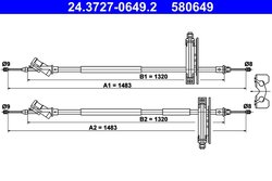 CABLU FRANA DE MANA ATE 24.3727-0649.2 - Compatibil cu FORD