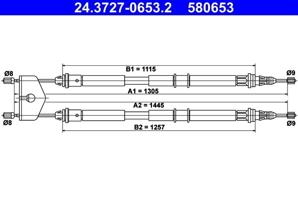 CABLU FRANA DE MANA ATE 24.3727-0653.2 - Compatibil cu FORD, MAZDA