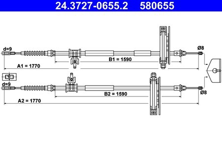 CABLU FRANA DE MANA ATE 24.3727-0655.2 - Compatibil cu FORD