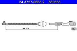 CABLU FRANA DE MANA ATE 24.3727-0663.2 - Compatibil cu FORD, MAZDA