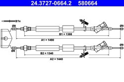 CABLU FRANA DE MANA ATE 24.3727-0664.2 - Compatibil cu FORD