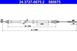 CABLU FRANA DE MANA ATE 24.3727-0675.2 - Compatibil cu FORD