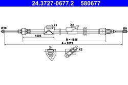 CABLU FRANA DE MANA ATE 24.3727-0677.2 - Compatibil cu FORD