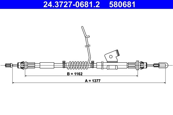 CABLU FRANA DE MANA ATE 24.3727-0681.2 - Compatibil cu FORD