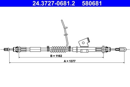 CABLU FRANA DE MANA ATE 24.3727-0681.2 - Compatibil cu FORD