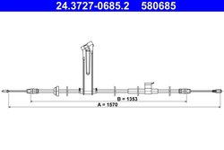 CABLU FRANA DE MANA ATE 24.3727-0685.2 - Compatibil cu FORD