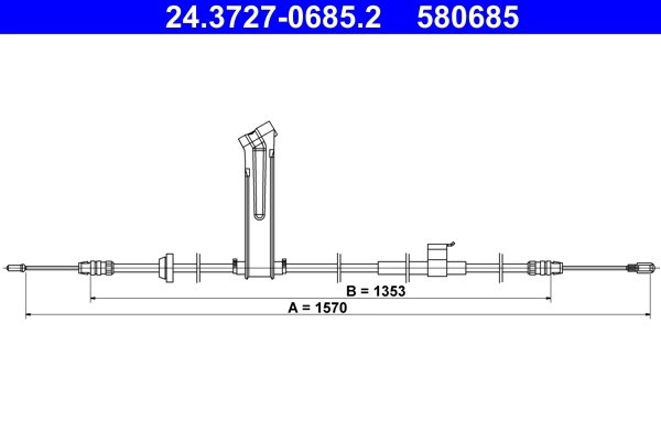 CABLU FRANA DE MANA ATE 24.3727-0685.2 - Compatibil cu FORD