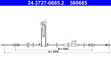 CABLU FRANA DE MANA ATE 24.3727-0685.2 - Compatibil cu FORD