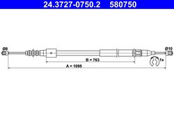 CABLU FRANA DE MANA ATE 24.3727-0750.2 - Compatibil cu OPEL, VAUXHALL