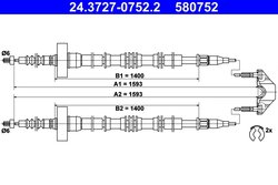 CABLU FRANA DE MANA ATE 24.3727-0752.2 - Compatibil cu OPEL, VAUXHALL
