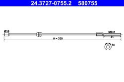 CABLU FRANA DE MANA ATE 24.3727-0755.2 - Compatibil cu OPEL, VAUXHALL