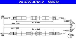 CABLU FRANA DE MANA ATE 24.3727-0761.2 - Compatibil cu OPEL, VAUXHALL