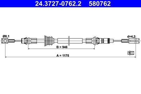 Cablu frana de mana ATE 24.3727-0762.2