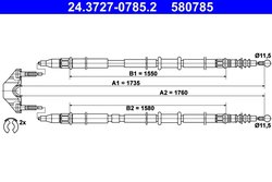 CABLU FRANA DE MANA ATE 24.3727-0785.2 - Compatibil cu OPEL, VAUXHALL