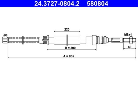 Cablu frana de mana ATE 24.3727-0804.2