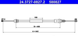 CABLU FRANA DE MANA ATE 24.3727-0827.2 - Compatibil cu PEUGEOT