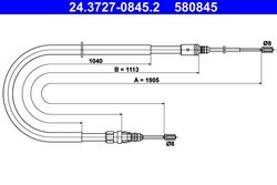 CABLU FRANA DE MANA ATE 24.3727-0845.2 - Compatibil cu PEUGEOT