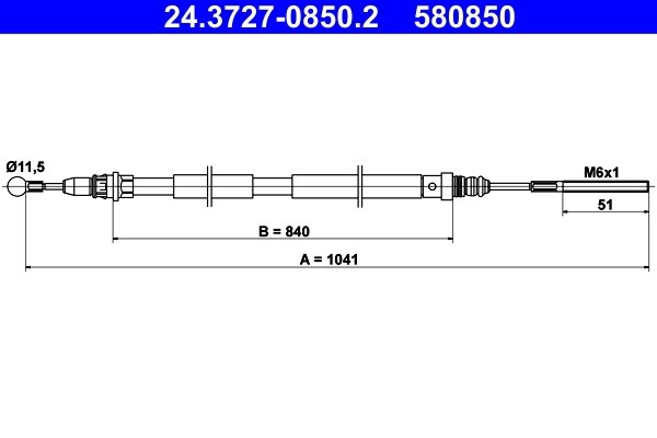 Cablu frana de mana ATE 24.3727-0850.2