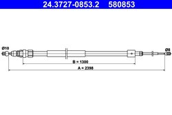 CABLU FRANA DE MANA ATE 24.3727-0853.2 - Compatibil cu CITROEN, PEUGEOT
