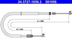 CABLU FRANA DE MANA ATE 24.3727-1056.2 - Compatibil cu RENAULT