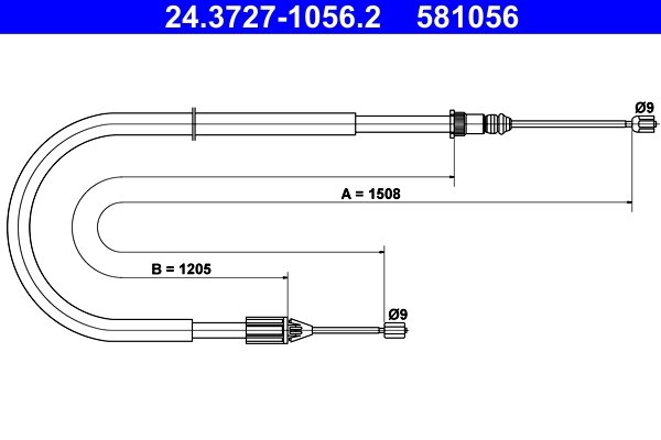 CABLU FRANA DE MANA ATE 24.3727-1056.2 - Compatibil cu RENAULT