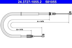 CABLU FRANA DE MANA ATE 24.3727-1055.2 - Compatibil cu RENAULT