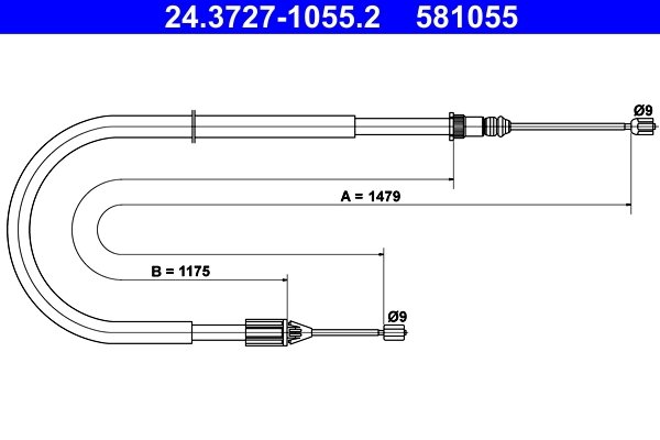 CABLU FRANA DE MANA ATE 24.3727-1055.2 - Compatibil cu RENAULT