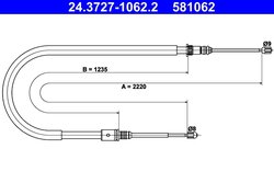 CABLU FRANA DE MANA ATE 24.3727-1062.2 - Compatibil cu RENAULT