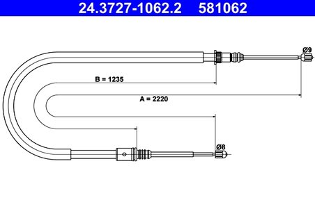 CABLU FRANA DE MANA ATE 24.3727-1062.2 - Compatibil cu RENAULT