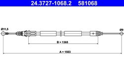 CABLU FRANA DE MANA ATE 24.3727-1068.2 - Compatibil cu NISSAN, OPEL, RENAULT, VAUXHALL
