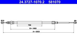 CABLU FRANA DE MANA ATE 24.3727-1070.2 - Compatibil cu RENAULT
