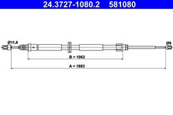 CABLU FRANA DE MANA ATE 24.3727-1080.2 - Compatibil cu RENAULT