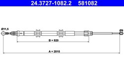 CABLU FRANA DE MANA ATE 24.3727-1082.2 - Compatibil cu RENAULT