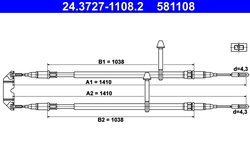 CABLU FRANA DE MANA ATE 24.3727-1108.2 - Compatibil cu SAAB