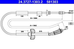 CABLU FRANA DE MANA ATE 24.3727-1303.2 - Compatibil cu VOLVO