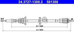 CABLU FRANA DE MANA ATE 24.3727-1308.2 - Compatibil cu VOLVO