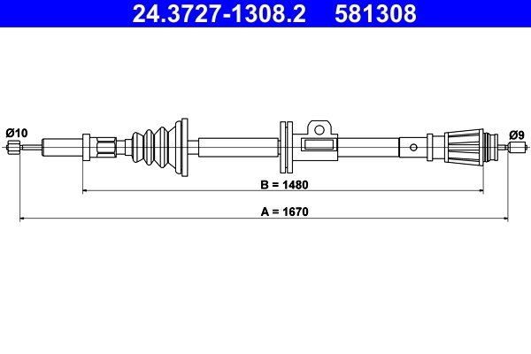 CABLU FRANA DE MANA ATE 24.3727-1308.2 - Compatibil cu VOLVO