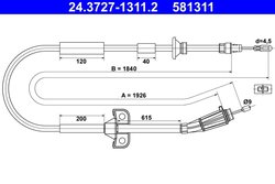 CABLU FRANA DE MANA ATE 24.3727-1311.2 - Compatibil cu VOLVO