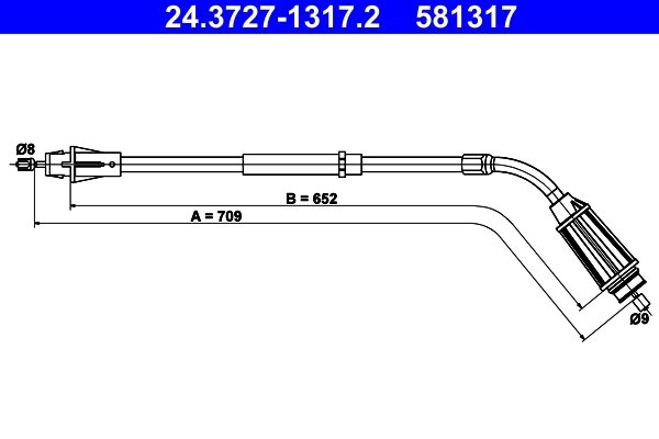 CABLU FRANA DE MANA ATE 24.3727-1317.2 - Compatibil cu VOLVO