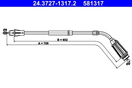 CABLU FRANA DE MANA ATE 24.3727-1317.2 - Compatibil cu VOLVO