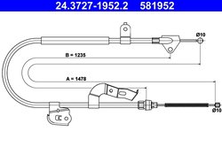 CABLU FRANA DE MANA ATE 24.3727-1952.2 - Compatibil cu TOYOTA
