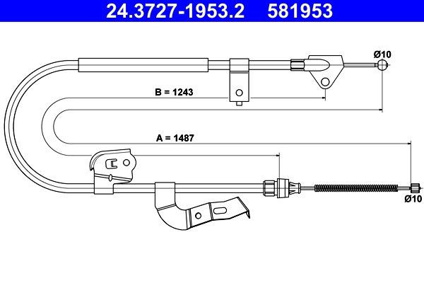 CABLU FRANA DE MANA ATE 24.3727-1953.2 - Compatibil cu TOYOTA
