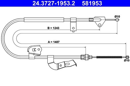CABLU FRANA DE MANA ATE 24.3727-1953.2 - Compatibil cu TOYOTA