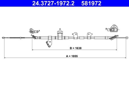 CABLU FRANA DE MANA ATE 24.3727-1972.2 - Compatibil cu TOYOTA