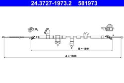 CABLU FRANA DE MANA ATE 24.3727-1973.2 - Compatibil cu TOYOTA