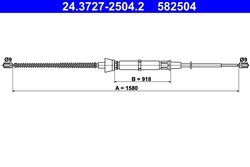 CABLU FRANA DE MANA ATE 24.3727-2504.2 - Compatibil cu SEAT, SKODA, VW