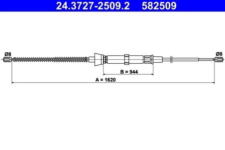 CABLU FRANA DE MANA ATE 24.3727-2509.2 - Compatibil cu SKODA