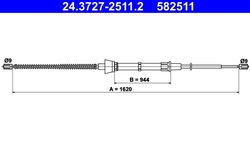 CABLU FRANA DE MANA ATE 24.3727-2511.2 - Compatibil cu SKODA