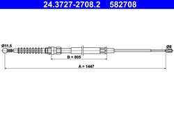 CABLU FRANA DE MANA ATE 24.3727-2708.2 - Compatibil cu AUDI, SEAT, SKODA, VW