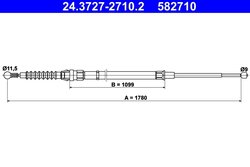 CABLU FRANA DE MANA ATE 24.3727-2710.2 - Compatibil cu SEAT, SKODA